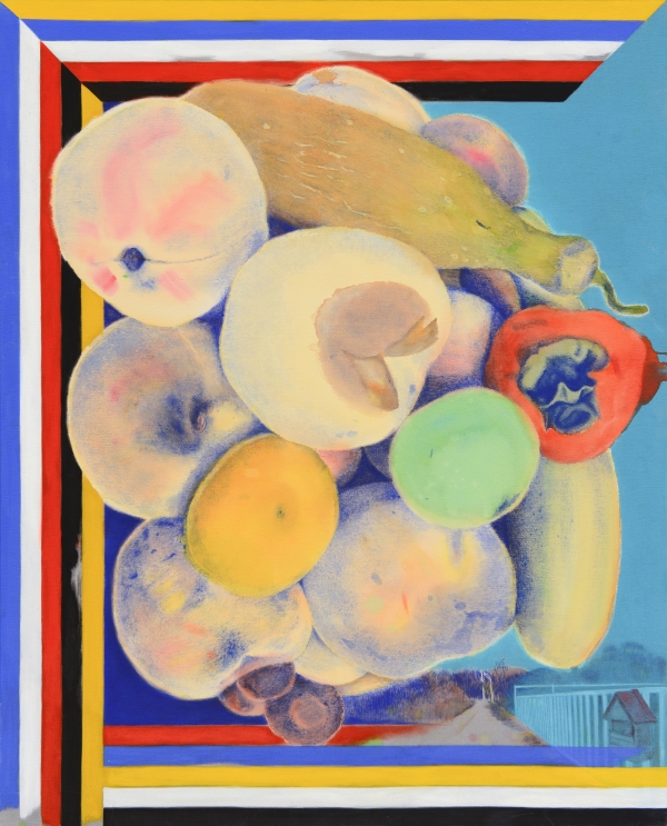 정정엽, Picked Fruits from Hagil-ri,  162x130cm, 캔버스에 아크릴릭, 오일,  2014