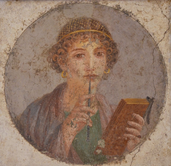 폼페이에서 발견된 이 벽화를 두로 그리스 시인 사포로 추정하는 의견이 많다. 현재 이탈리아 나폴리 박물관에 소장되어 있다.