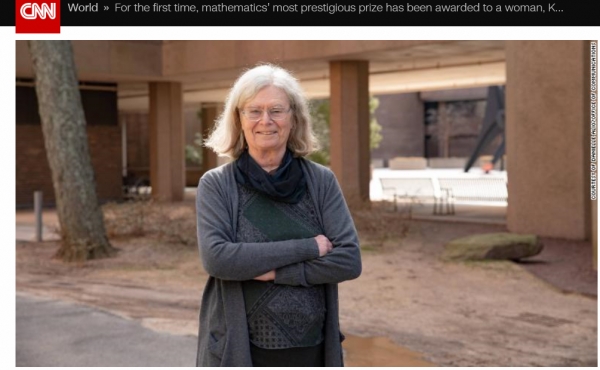 ‘수학의 노벨상’으로 잘 알려진 ‘아벨상(Abel Prize)’ 여성 최초의 수상자가 된 캐런 울렌베커 교수. ⓒCNN캡처