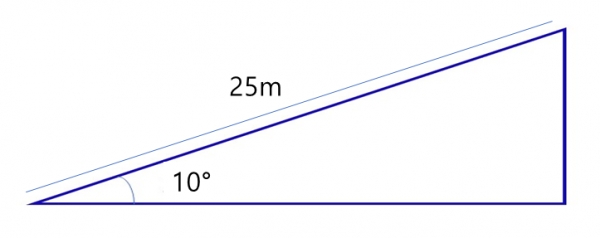삼각비를 활용하여 스키장 지지대 높 계산하는 법