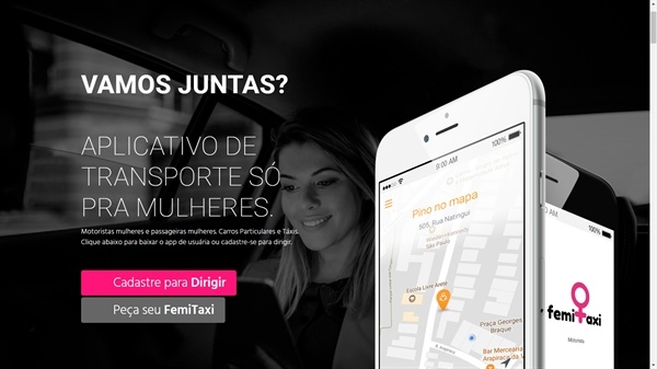 브라질의 여성 전용 택시인 '페미 택시' ⓒ페미 택시 사이트 캡처