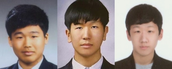 텔레그램 성착취 사건으로 신상이 공개된 조주빈·강훈·이원호(왼쪽부터).