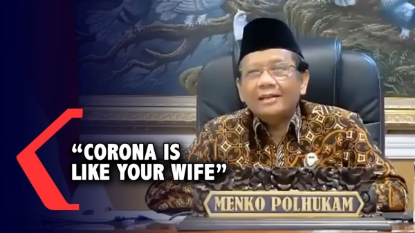 모하마드 마흐푸드 엠데 인도네시아 정치·법률·안보 조정 장관은 5월 26일 “코로나 바이러스는 결혼 후엔 쉽게 제어할 수 없는 아내 같다”고 말했다가 사과했다. ⓒ유튜브 영상 캡처
