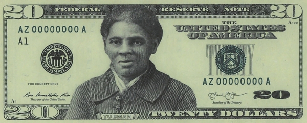 현재 20달러 지폐에 해리엇 터브먼을 삽입해 만든 가상 디자인. ⓒ미연방인쇄국(BUREAU OF ENGRAVING AND PRINTING)