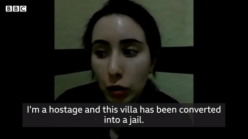 "나는 감옥으로 개조한 빌라에 갇힌 인질이다" 호소한 두바이 공주의 영상이 16일 BBC 다큐 '사라진 공주'에서 공개됐다. ⓒBBC 홈페이지 공개