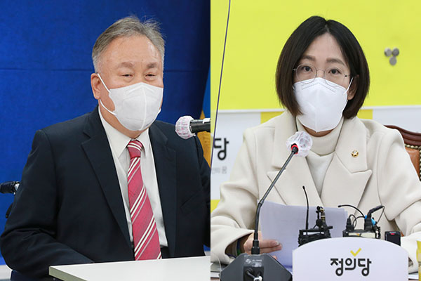 (왼쪽부터) 이상민 더불어민주당 의원, 장혜영 정의당 의원.