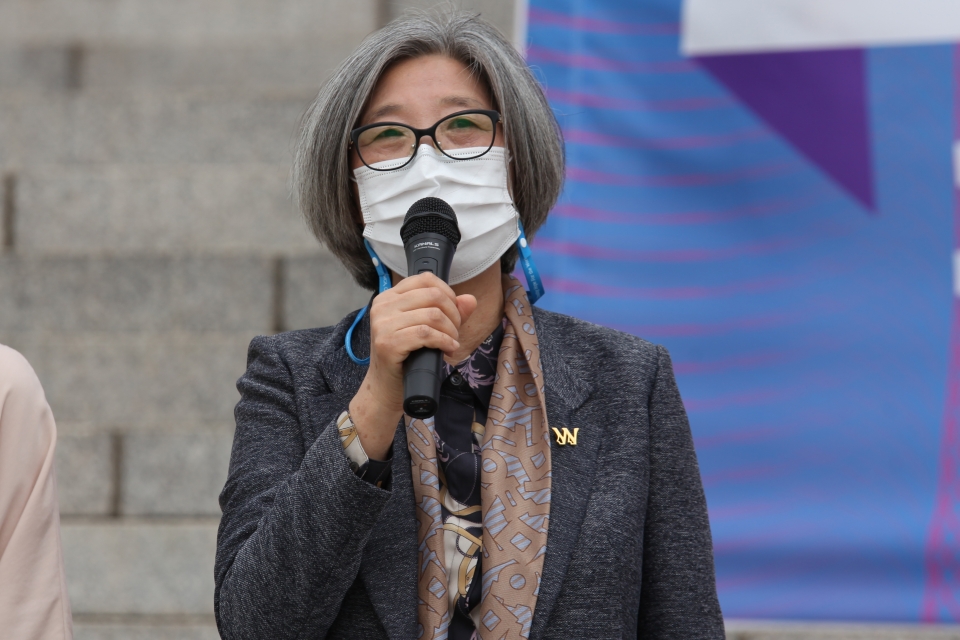 31일 서울 여의도 국회의사당 본청 앞 계단에서 차별금지법제정연대가 '평등의 약속, 차별금지법 바로 지금' 기자회견을 열었다. ⓒ홍수형 기자