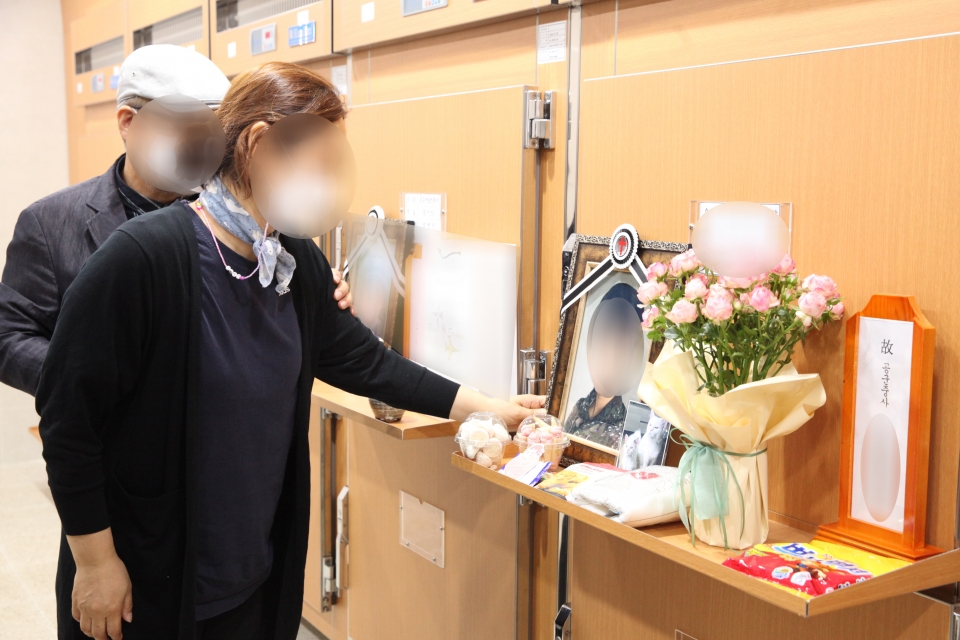 3일 경기도 성남시 국군수도병원 장례식장 영현실에 고 이모 공군 중사의 영정사진이 놓여 있다. ⓒ홍수형 기자