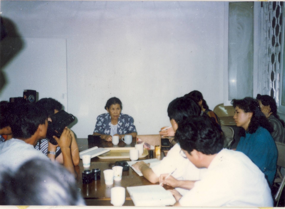 김학순 공개증언 현장, 1991년 8월 14일, 전쟁과여성인권박물관 소장