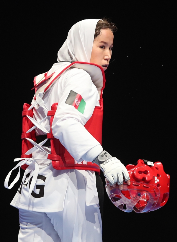 아프가니스탄을 탈출해 2020 도쿄 패럴림픽 태권도 경기에 출전한 자키아 쿠다다디 선수. ⓒ대한장애인체육회<br>