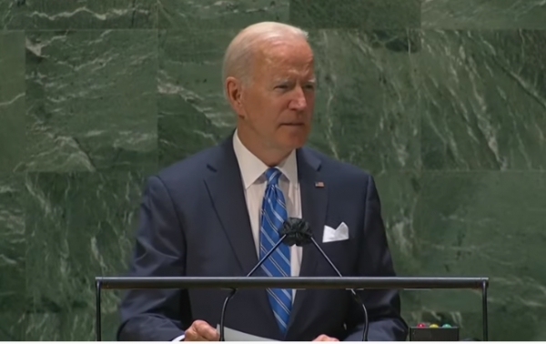 바이든 미국 대통령은 21일(현지시각) 유엔총회 연설에서 북한과 구체적인 진전을 모색하고 있다고 밝혔다. ⓒ유튜브 영상 갈무리