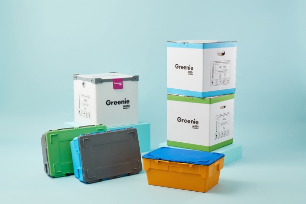에스랩 아시아(대표 이수아)가 만든 신선식품 배송 박스 ‘그리니박스’. ⓒ에스랩 아시아