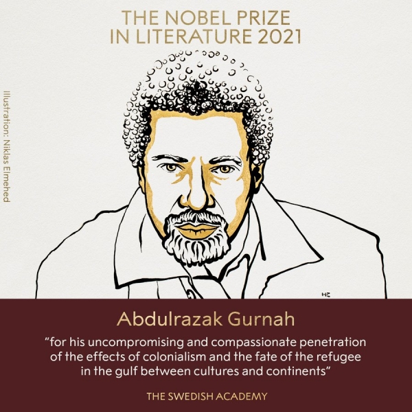 탄자니아 출신 소설가 압둘라자크 구르나(73)가 2021년 노벨문학상을 받았다.  ⓒ노벨상위원회 공식 트위터 캡처