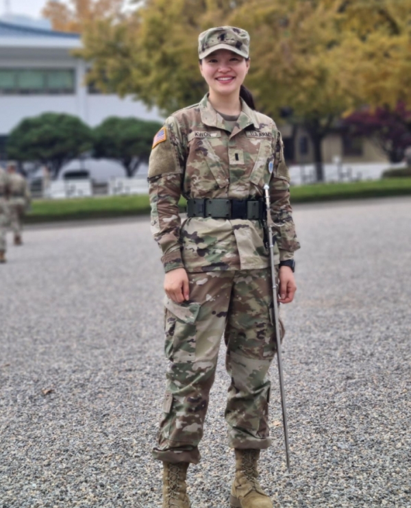 미 육군 장교로 한국에 근무중인 커스틴(한국이름 권예영) 중위 ⓒ유엔사령부 SNS
