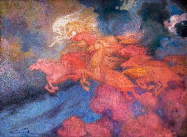 프세볼로트 울리야노프, ‘붉은 말들’, 1917.  ⓒEkaterinburg Museum of Fine Arts