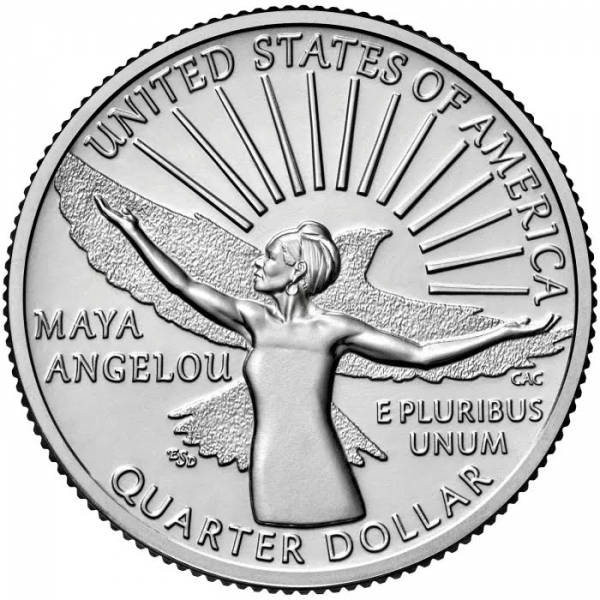 미 조폐국은 10일(현지시간) 마야 안젤루의 얼굴이 새겨진 쿼터 동전(25센트)을 정식으로 발행했다고 밝혔다. ⓒ미국 조폐국