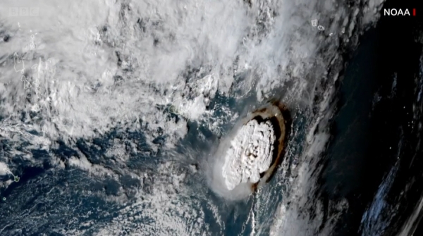 통가 해저화산 분출 장면 ⓒ미국 해양대기관리처(NOAA)