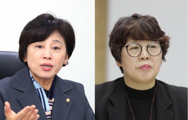 남인순 더불어민주당 의원과 김영순 전 한국여성단체연합 상임대표 ⓒ여성신문