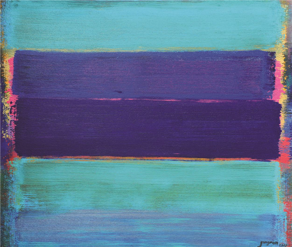 노정란, Colors Play Sweeping #121(2011), 캔버스 위에 아크릴, 143 X 169 X 4.5cm ⓒ표갤러리
