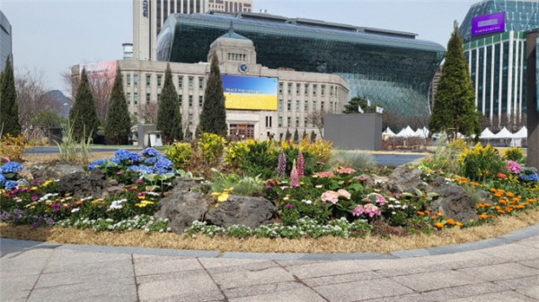 봄꽃 식재를 심은 서울 광장 모습 ⓒ서울시중부공원녹지사업소