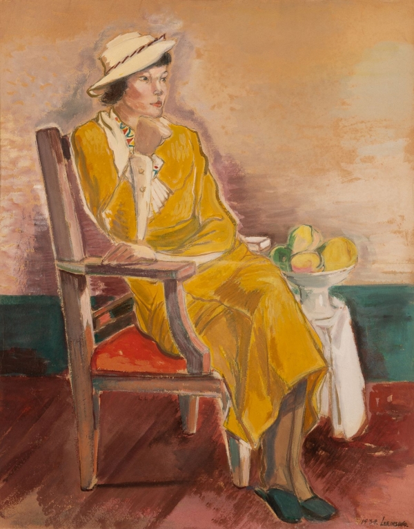 노란 옷을 입은 여인, 이인성(1912-1950), 1934년, 종이에 수채, 73.5×58.5cm, 대구미술관 ⓒ대구미술관 제공
