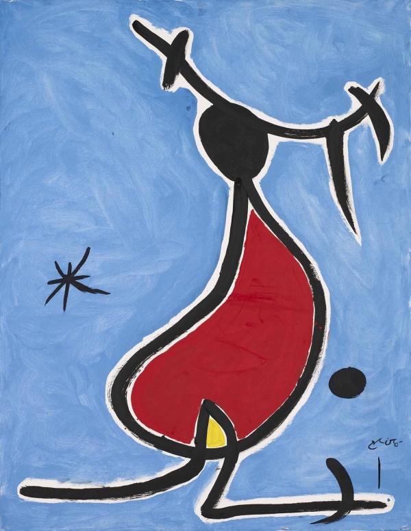 호안 미로, 아름다운 모자를 쓴 여인, 별 (Woman with a Beautiful Hat, Star), 1978, Acrylic and oil on canvas, 116 x 89 cm ⓒSuccessió Miró / ADAGP, Paris - SACK, Seoul, 2022