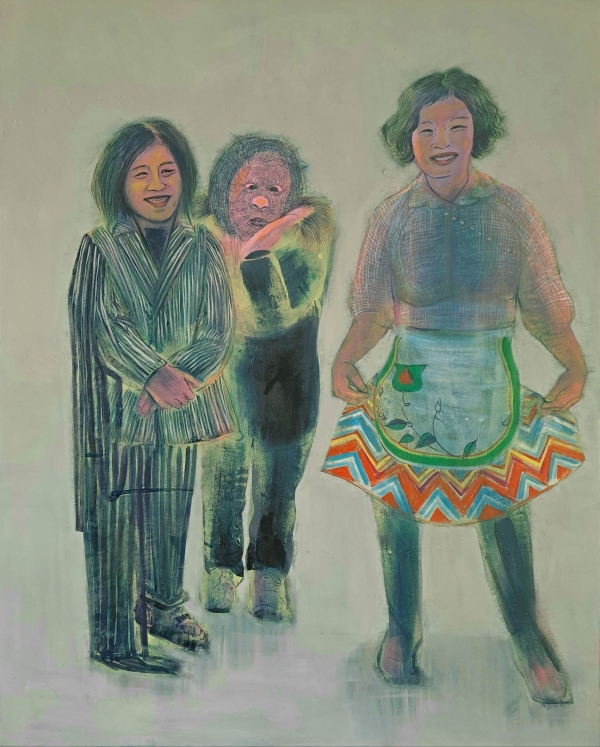 정정엽, 세여자, 2022, 캔버스에 유채, 아크릴릭, 162×130cm ⓒ아트센터 화이트블럭 제공