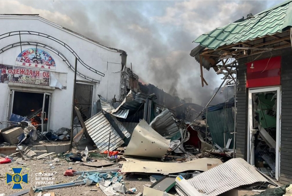 러시아군의 공격으로 파괴된 슬로비얀스크의 한 마을 ⓒ우크라이나 국방부 트위터