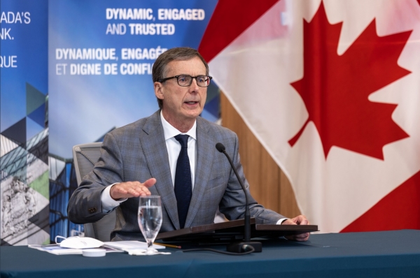 티프 맥플램 캐나다 중앙은행 총재가 기자회견을 하고 있다.  ⓒ뱅크 오브 캐나다 트위터