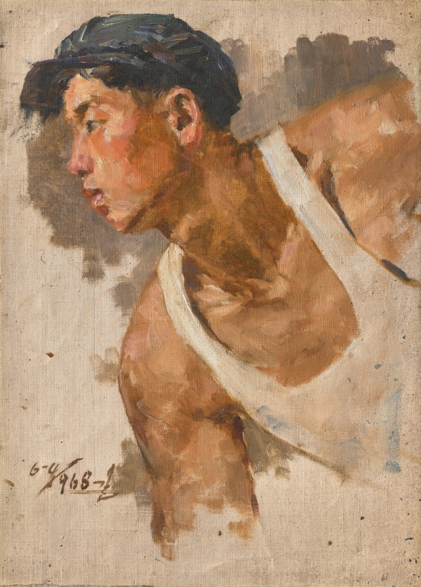 작가미상, 노동자 초상, 1968, 캔버스에 유채, 50×35cm ⓒOCI미술관 제공