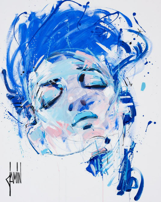 다비드 자맹, ‘푸른 자화상’, 2020, 캔버스에 아크릴, 100 x 81cm ⓒ한국경제신문 제공