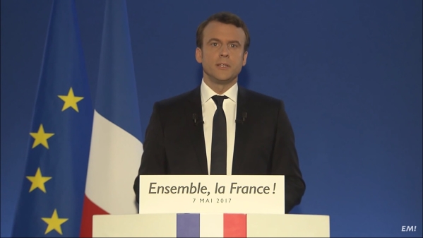 에마뉘엘 마크롱 프랑스 대통령 당선자의 연설 영상 중. ⓒEn Marche당 웹사이트