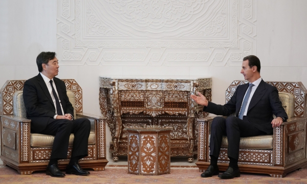 바샤르 알 아사드 시리아 대통령 지난달 29일 자이 준 중국 특사를 면담하고 있다. ⓒ시리아 대통령실