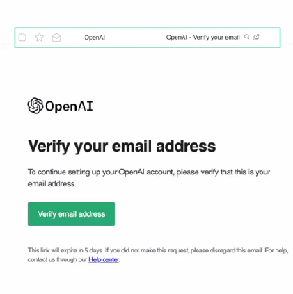 입력한 메일 주소함에 'OpenAI' 이름으로 들어온 이메일을 클릭하고 'Verify email address'를 클릭한다. ⓒ국립중앙과학관