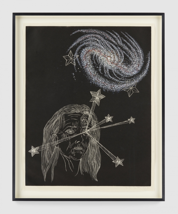 키키 스미스, Barred Spiral Galaxy, 2022, 종이에 잉크와 아크릴 페인트, 62.9 ×44.6cm  ⓒKiki Smith, courtesy Pace Gallery
