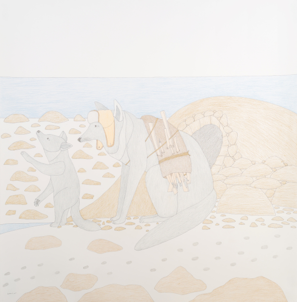 카버바우 매뉴미(Qavavau Manumie), Untitled, 2022, Colour pencil, ink, 126.7x122.8cm ⓒ롯데갤러리 제공