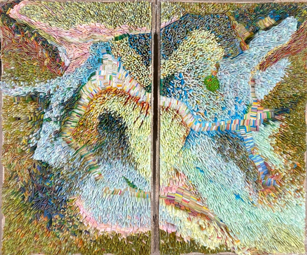 김일화, Remembrance, Hand-dyed Hanji Paper, 192 x 224 x 13 cm, 2023 ⓒ키아프/호파갤러리 제공