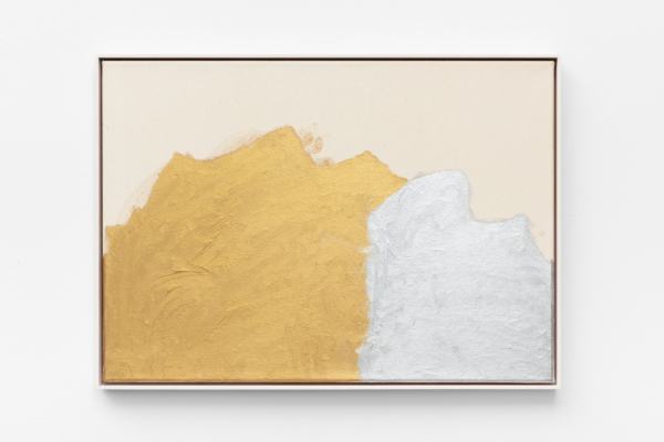 토니 저스트(Tony Just), Spiritual Allegory (gold and silver), 2020, Graphite, acrylic and oil paint on canvas, 50 × 70 cm. 에프레미디스 갤러리 부스에서 만날 수 있다. ⓒEfremidis/아트부산 제공