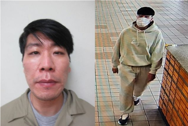 법무부가 5일 수배 전단에 배포한 탈주범 김길수(왼쪽 사진). 오른쪽 사진은 도주 당일인 지난 4일 오후 4시44분쯤 CCTV에 포착된 김길수. ⓒ법무부 제공