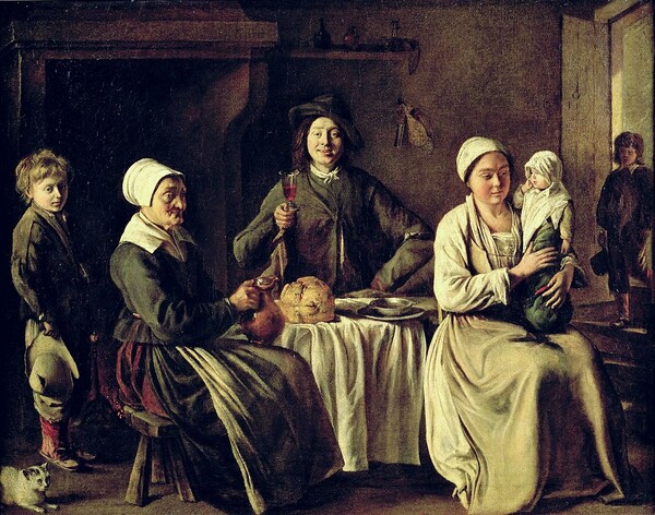 루이 르 낭(Louis le Nain), 행복한 가족, 1642, 루브르박물관 소장