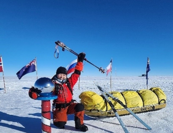 지난 1월 한국인·아시아 여성 최초로 ‘무지원 단독’ 남극점 도달에 성공한 탐험가 김영미(43·노스페이스 애슬리트팀) 대장. ⓒ김영미 대장 인스타그램 캡처화면