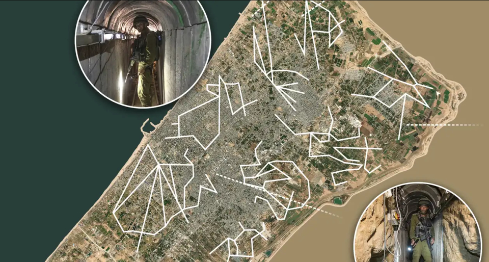 가자지구 당 밑에 거미줄처럼 깔려 있는 터널망 ⓒ[AP/연합뉴스]