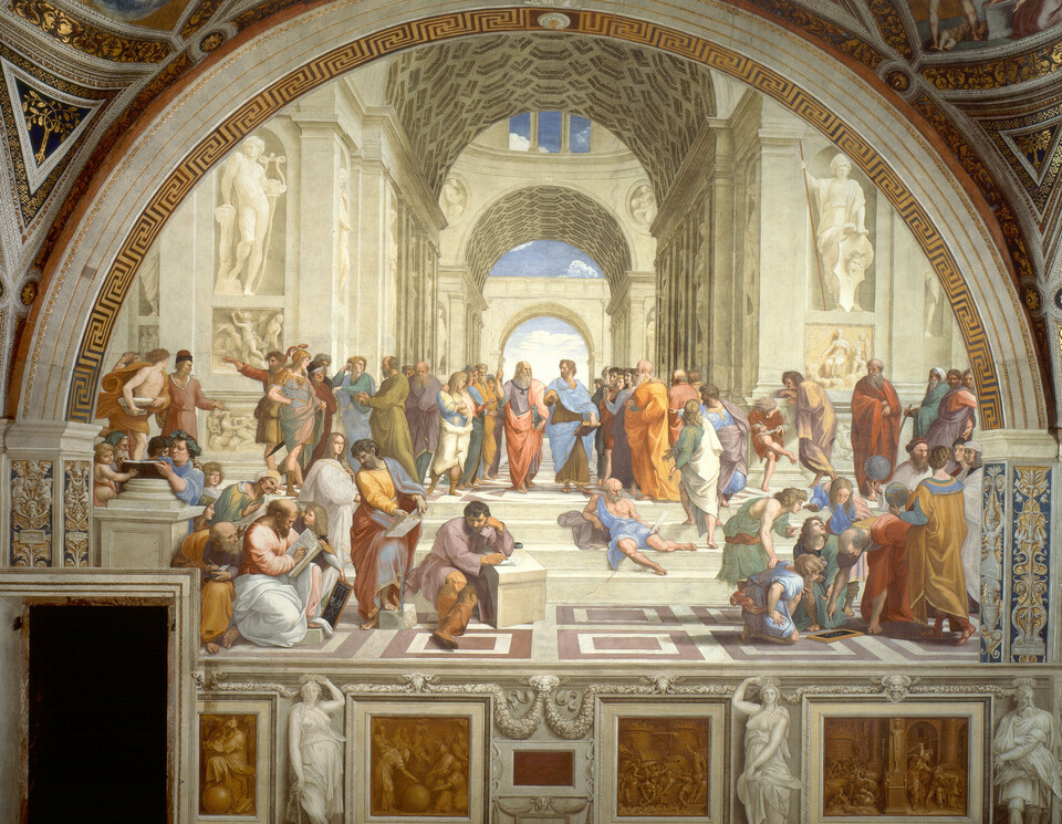 라파엘로 산치오, 아테네 학당(School of Athens, 1508~11), 로마, 바티칸 미술관 소장.