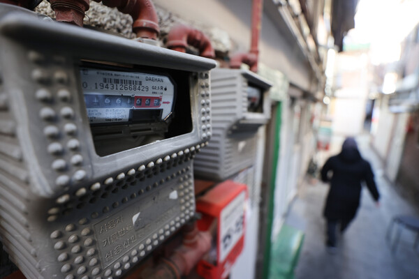 지난 24일 서울 시내 한 주택 가스계량기 모습. ⓒ연합뉴스