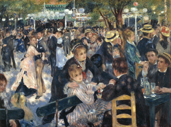 오귀스트 르누아르(Auguste Renoir), 갈레트 방앗간의 무도회(Bal du moulin de la Galette), 1876.  파리, 오르세 미술관 소장.