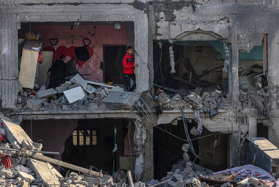 이스라엘군이 인질 2명을 구출해낸 가자지구 최남단 도시 라파의 건물 잔해. ⓒAFP 연합뉴스