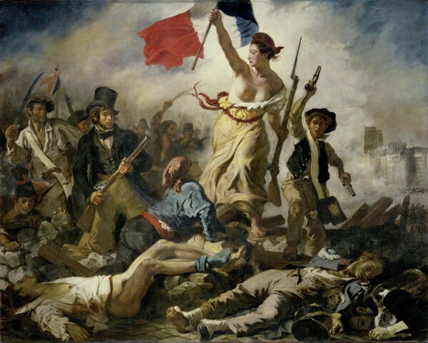 외젠 들라크루아(Eugène Delacroix), 민중을 이끄는 자유의 여신(La Liberté guidant le peuple), 1830, 파리 루브르 박물관 소장.