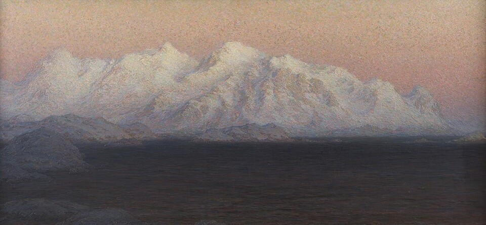 안나 보베리, 산악, 노르웨이에서의 습작(Mountains. Study from North Norway), 1900, Oil on canvas, 85 × 180 cm. ⓒ스웨덴국립미술관/마이아트뮤지엄 제공
