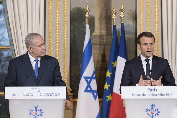 에마뉘엘 마크롱 프랑스 대통령과 베냐민 네타냐후 이스라엘 총리 ⓒ프랑스 대통령실