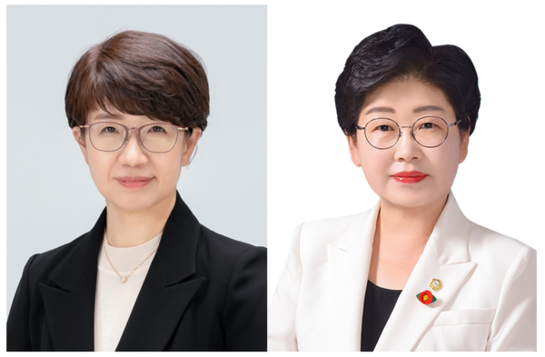 왼쪽부터 김은영 대구 달성군 의장, 백인숙 여수시의장.